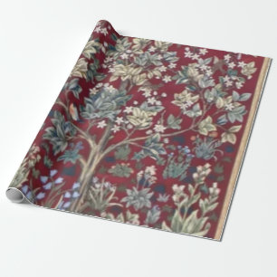 Papel De Regalo Árbol De La Vida William Morris Red