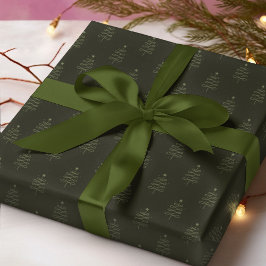 Papel De Regalo Árbol de Navidad abstracto moderno vacaciones verd