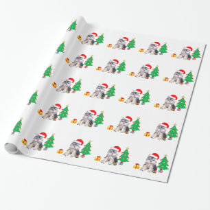 Papel De Regalo árbol de Navidad, adorable cachorro de Yorkshire y