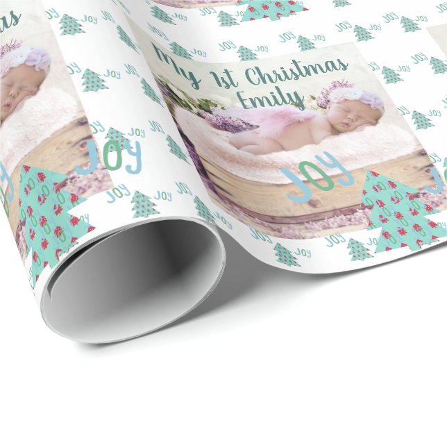 Papel De Regalo Árbol de Navidad Babia primera foto regalo turques (Esquina del rollo)