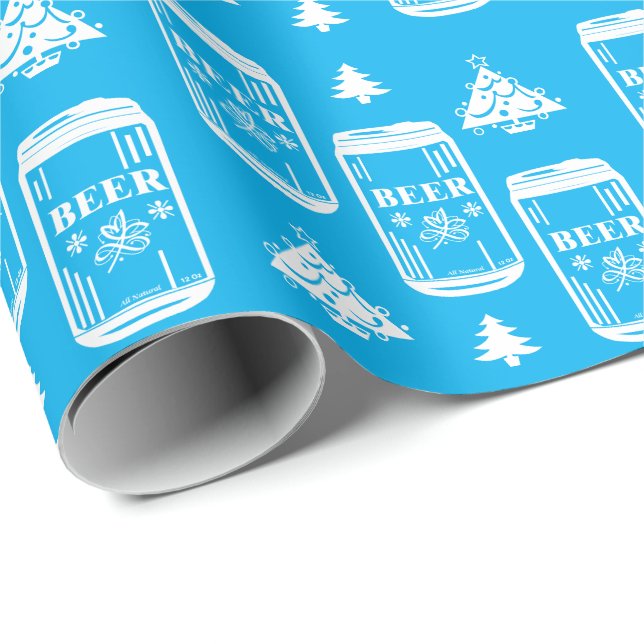 Papel De Regalo Árbol de Navidad Beer Can (Esquina del rollo)