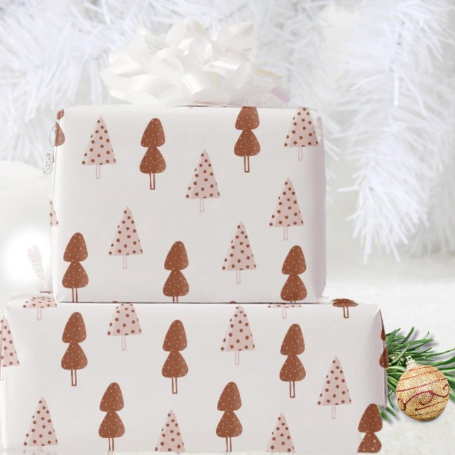 Papel De Regalo Árbol de Navidad Boho Caprichoso Neutral (Subido por el creador)