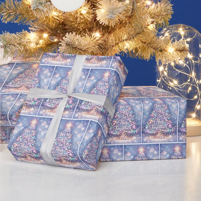 Papel De Regalo Árbol de Navidad Brillante (Vacaciones)