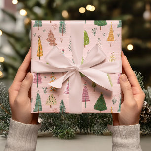 Papel De Regalo Árbol de Navidad caprichoso dibujado a mano