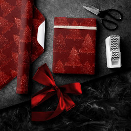 Papel De Regalo Árbol de Navidad clásico | Rojo de cardenales rico