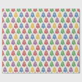 Papel De Regalo Árbol de Navidad Colorido Navidad