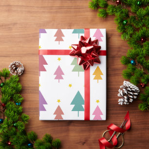 Papel De Regalo Árbol de Navidad con arco iris