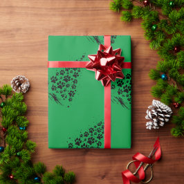 Papel De Regalo Árbol de Navidad con Huella de Pata para Amantes d