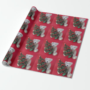 Papel De Regalo Árbol de Navidad con oso de peluche