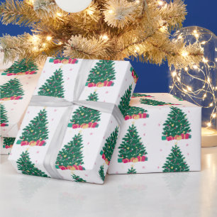Papel De Regalo Árbol de Navidad con regalos