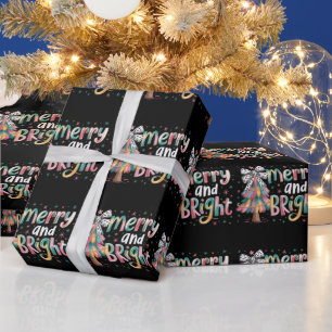 Papel De Regalo Árbol de Navidad Coquette Glitter Alegre y Brillan