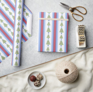 Papel De Regalo Árbol de navidad de acuarela Mahjong