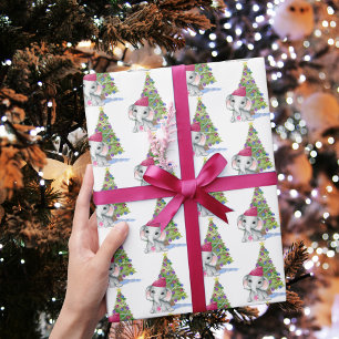 Papel De Regalo Árbol de Navidad de Bebé Cuaderno - Elefante