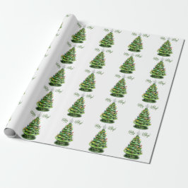 Papel De Regalo Árbol de Navidad de Cerámica con Luz Vintage