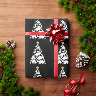 Papel De Regalo Árbol de Navidad de Dino Lindo Dinosaurio Divertid