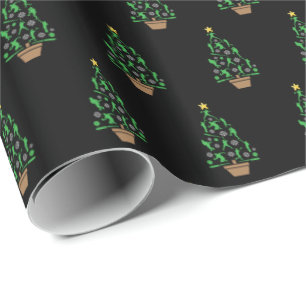 Papel De Regalo Árbol de Navidad de Jugador de Béisbol