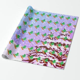 Papel De Regalo Árbol de navidad de la snowboard