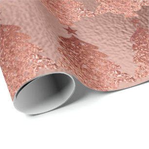 Papel De Regalo Árbol de Navidad de Rubor Gold Gold de cobre de or