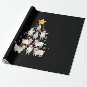 Papel De Regalo Árbol de Navidad de Santa Oveja enciende regalo di