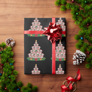 Papel De Regalo Árbol de Navidad de vaca divertido amante de la va