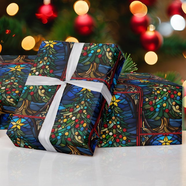 Papel De Regalo Árbol de Navidad de vidrio templado bello (Subido por el creador)