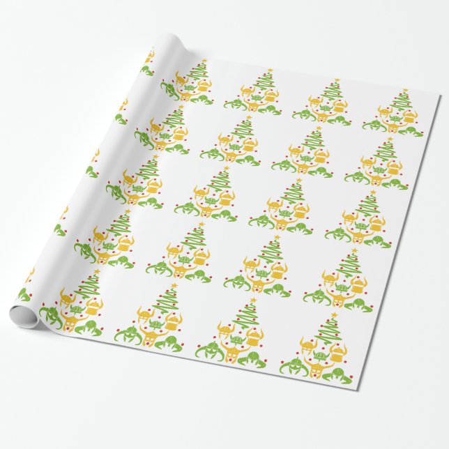 Papel De Regalo Árbol de navidad de Viking Valhalla (Desenrollado)