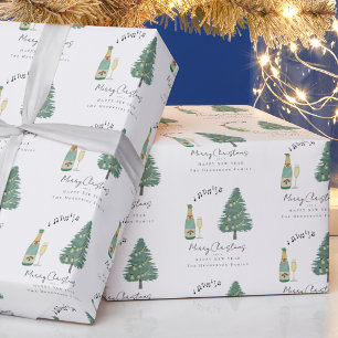 Papel De Regalo Árbol de Navidad de vino de música caprichosa pers