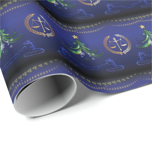 Papel De Regalo Árbol de Navidad del abogado Elegante (Esquina del rollo)