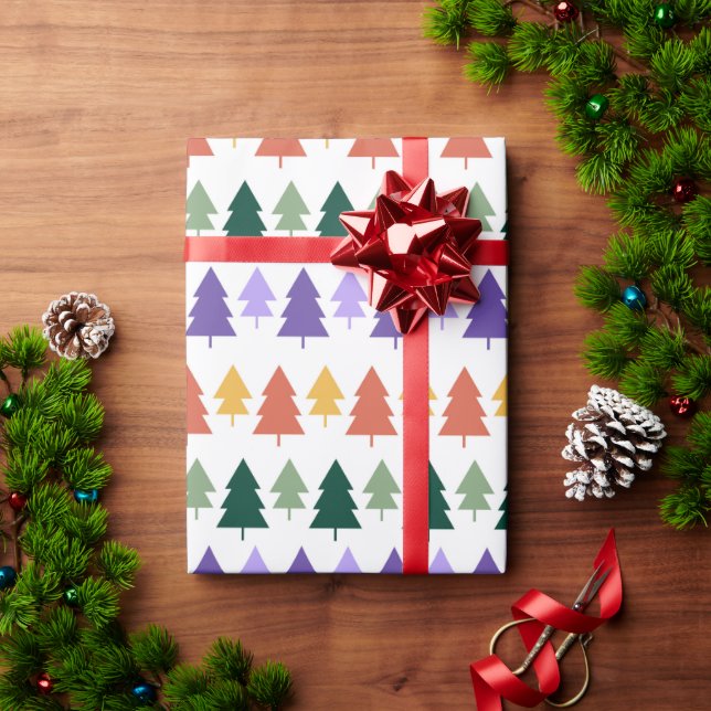Papel De Regalo Árbol de Navidad del arcoiris colorido (Regalo de vacaciones)