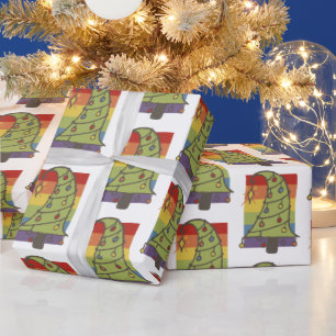 Papel De Regalo Árbol de Navidad del arcoiris del orgullo gay