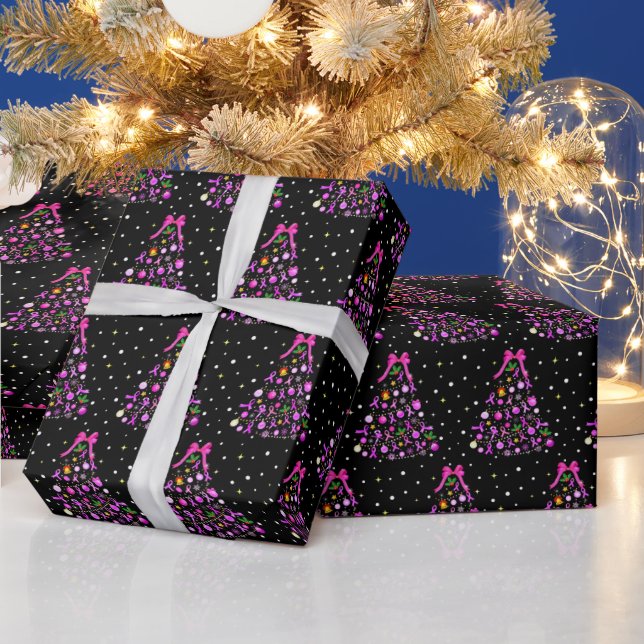 Papel De Regalo Árbol de Navidad del Cáncer de Mama (Vacaciones)