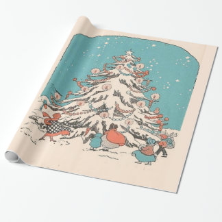 Papel De Regalo Árbol de navidad del vintage