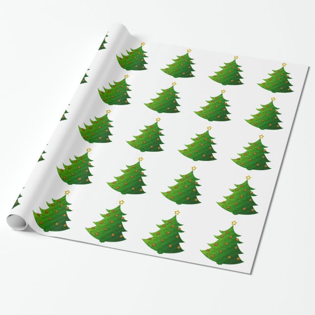 Papel De Regalo Árbol de Navidad dorado (Desenrollado)