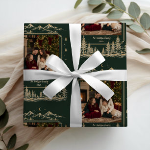 Papel De Regalo Árbol de Navidad Enchanted Gold Bosque