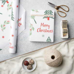 Papel De Regalo Árbol de Navidad escandinavo Bosque Copo de nieve