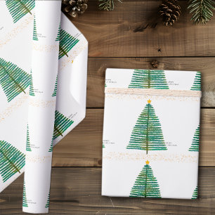 Papel De Regalo Árbol de Navidad escandinavo Simple Gold Scandi