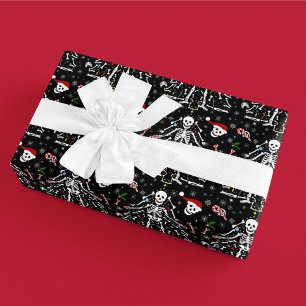 Papel De Regalo Árbol de Navidad Esqueleto Patrón