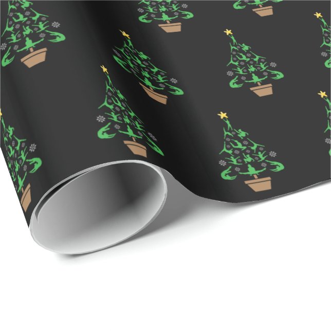 Papel De Regalo Árbol de Navidad Gimnasia chica (Esquina del rollo)