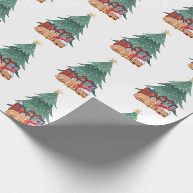 Papel De Regalo Árbol de Navidad Labrador (Esquina)
