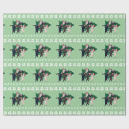 Papel De Regalo Árbol de navidad Labradors en el campo de nieve