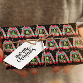 Papel De Regalo Árbol de Navidad lindo con Navidades feos dulce