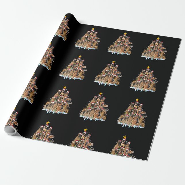 Papel De Regalo Árbol de Navidad malinés belga Santa Hat Gifts de (Desenrollado)