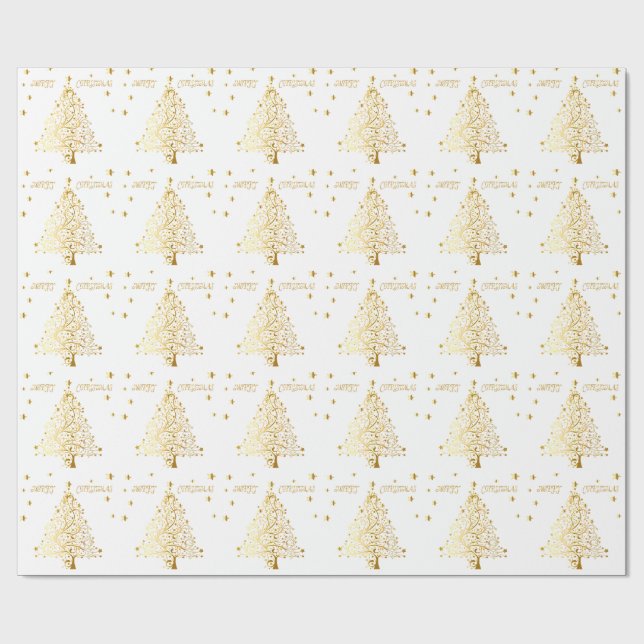 Papel De Regalo Árbol de navidad metálico estrellado hermoso del (Superficie plana)