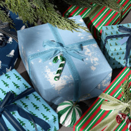 Papel De Regalo Árbol de Navidad minimalista abstracto verde chic