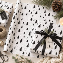 Árbol de Navidad minimalista en blanco y negro