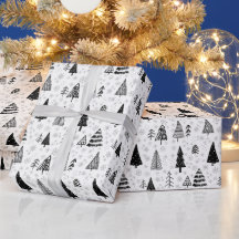 Árbol de Navidad mínimo negro y blanco