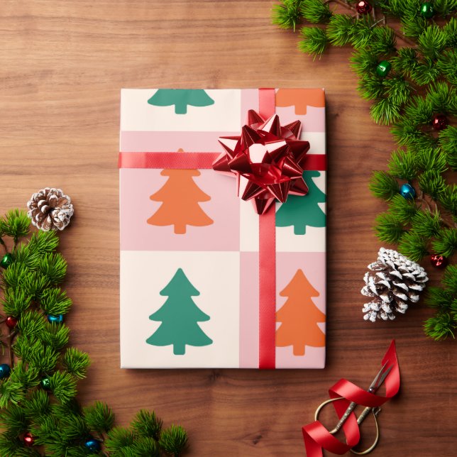Papel De Regalo Árbol de Navidad moderno (Regalo de vacaciones)