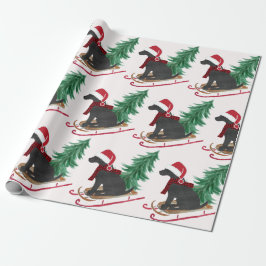 Papel De Regalo Árbol de navidad negro de vacaciones