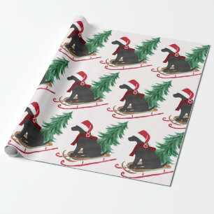 Papel De Regalo Árbol de navidad negro de vacaciones