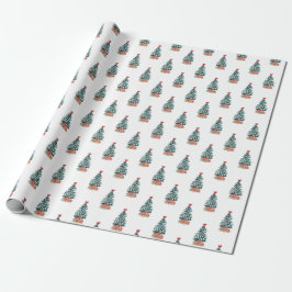 Papel De Regalo Árbol de Navidad nevado adorable